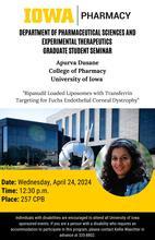 College of Pharmacy PSET Graduate Student Seminar: Apurva Dusane