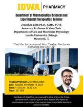 College of Pharmacy PSET Seminar Series: Jonathan Kirk, PhD, FAHA, FCVS