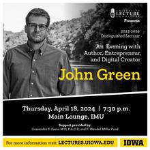 An Evening with Author, Entrepreneur, and Digital Creator John Green