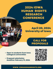 Iowa Human Rights Research Conference 2024 promotional image