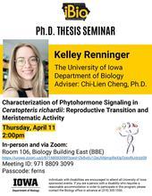 Thesis Seminar: Characterization of Phytohormone Signaling in Ceratopteris richardii: Reproductive Transition and Meristematic Activity